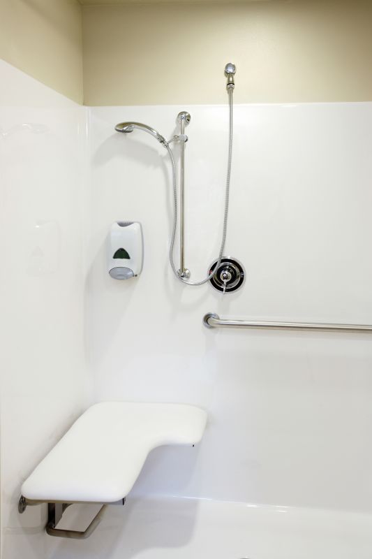 Compact Shower with Built-in Shelves